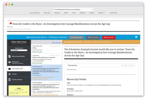 Scholastica peer review software Discussions templates.