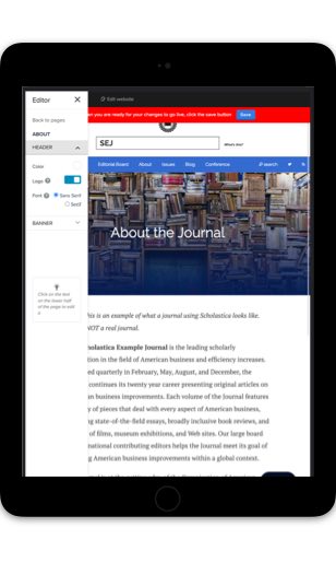 Scholastica open access publishing platform journal website editor.