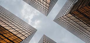 Modern business buildings