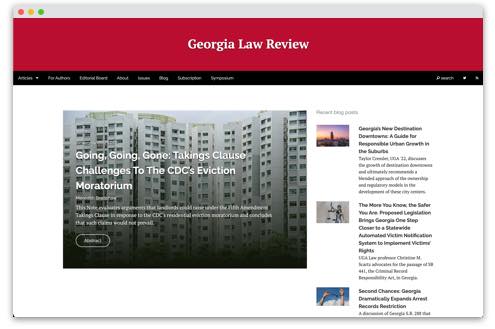 Screenshot of the Georgia Law Review journal website.