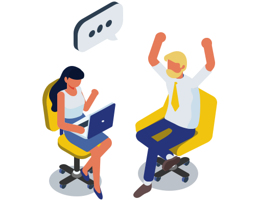 Illustration of people happy at work